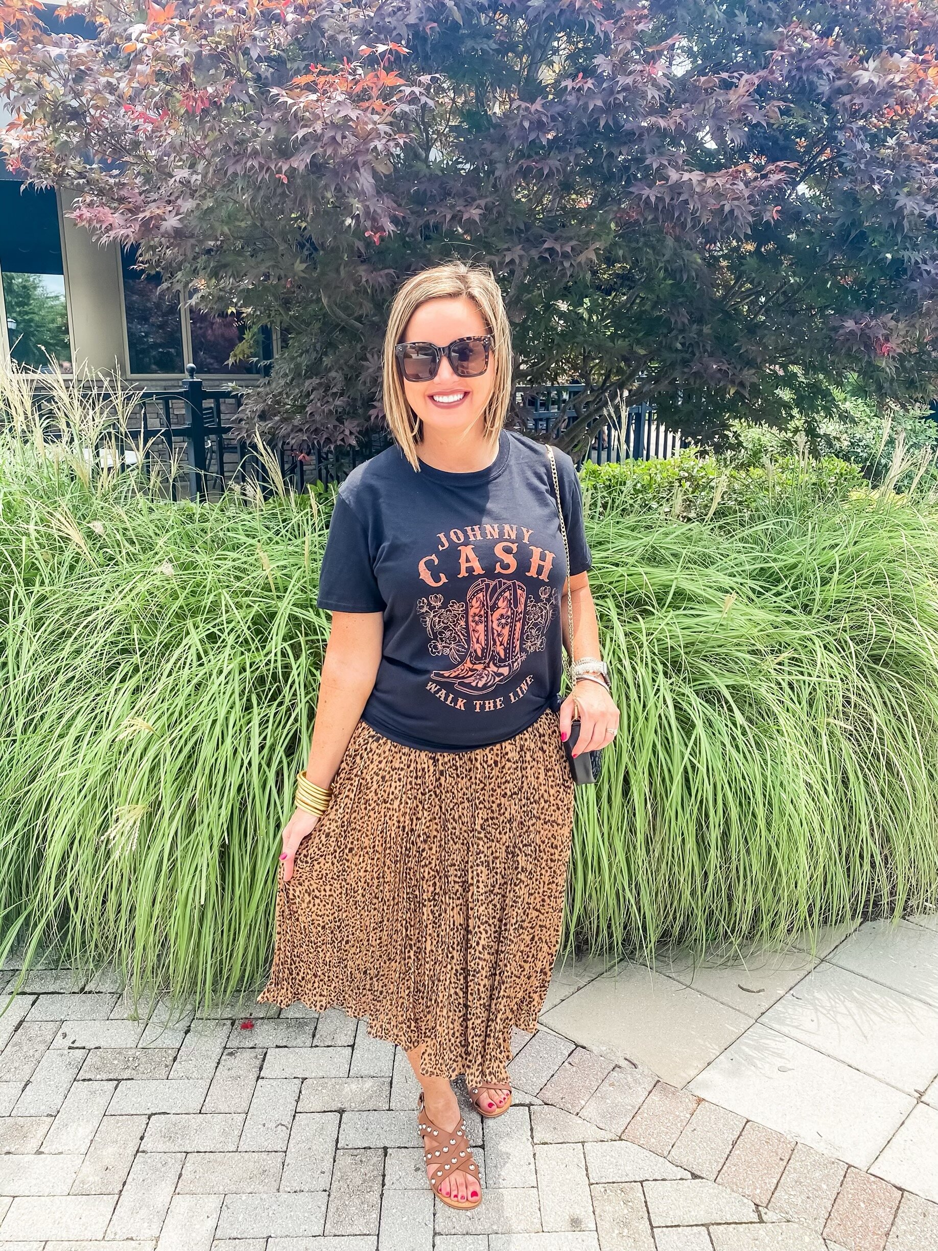 Johnny was leopard midi skirt cheap